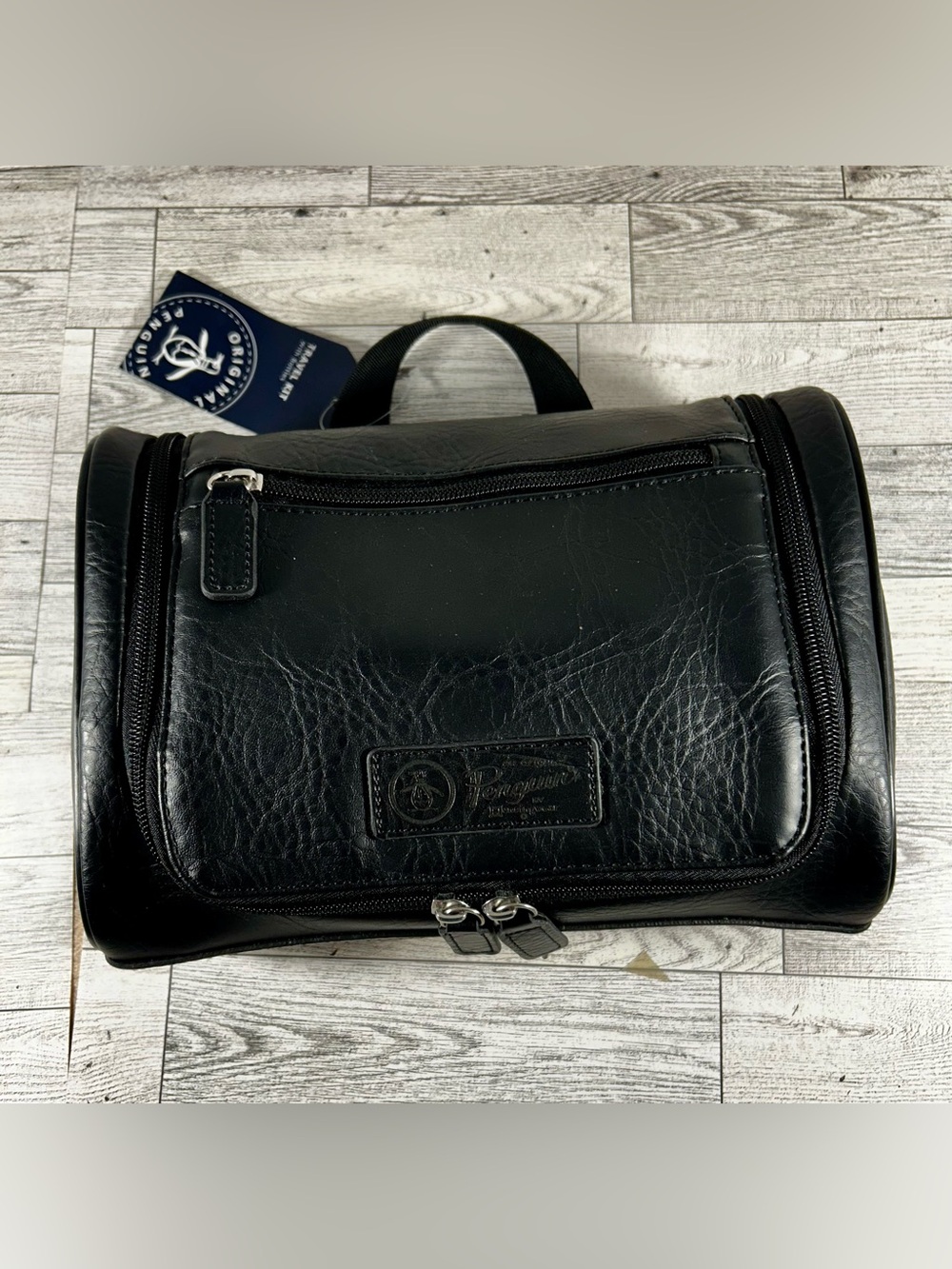 Penguin Munsingwear Men’s Hanging Toiletry Travel Kit Bag with Bottles Black NWT - Picture 14 of 14